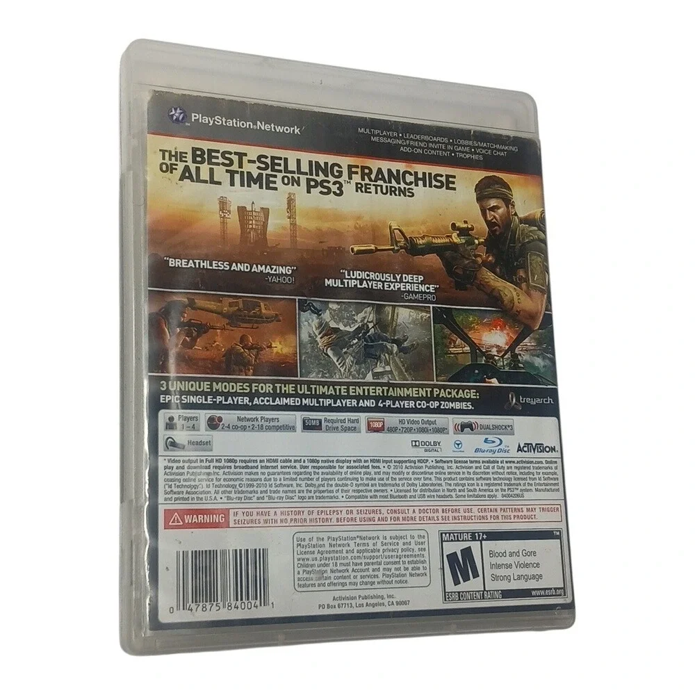 Activision Call of Duty Black Ops PS3 One Size Black First‎ Person Shooter Game